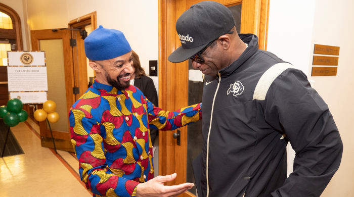Deion Sanders and Reiland Rabaka at the University of Colorado.